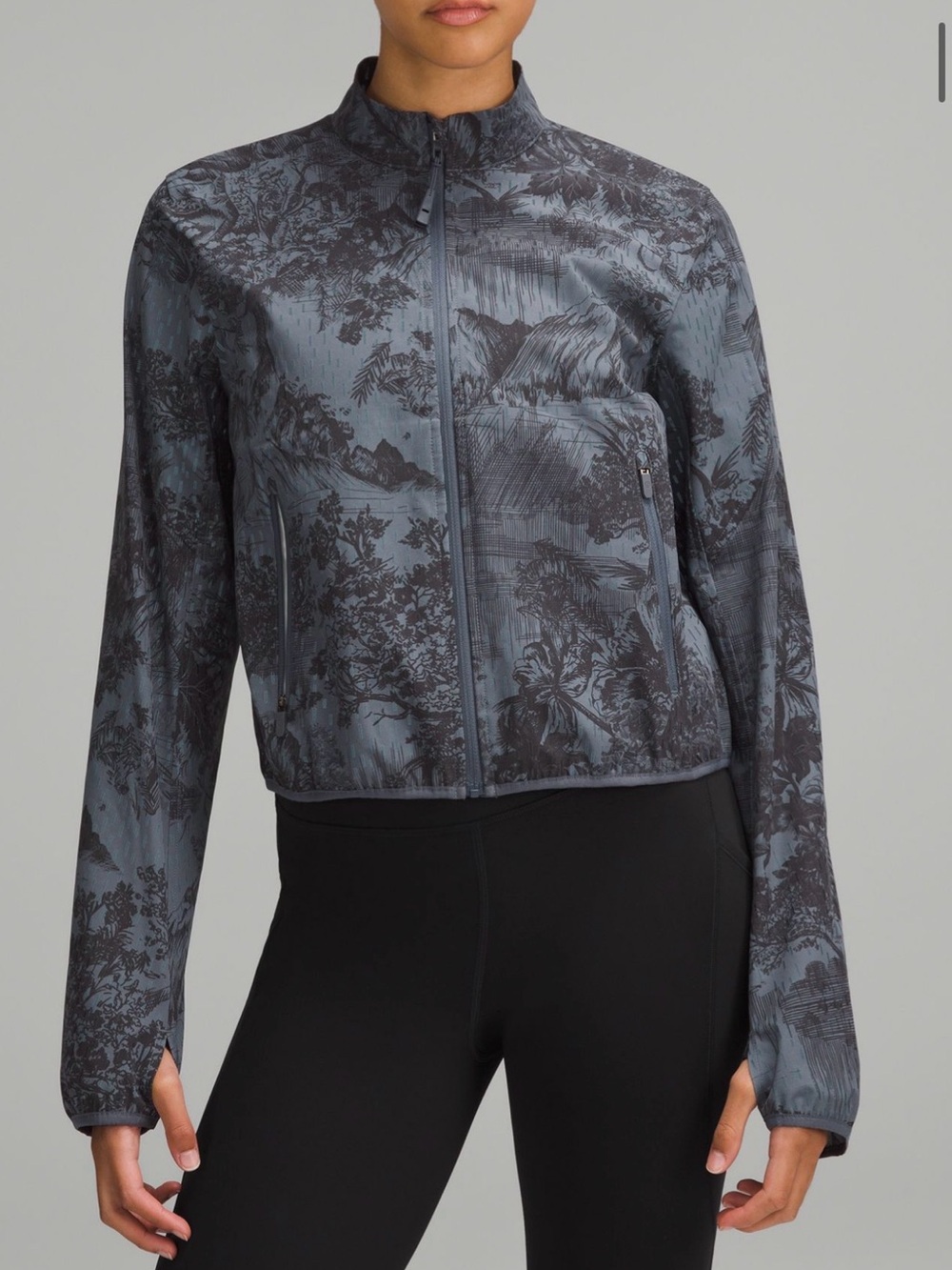 Women's Lululemon Reflective Lightweight Grey Zip-Up Running Jacket